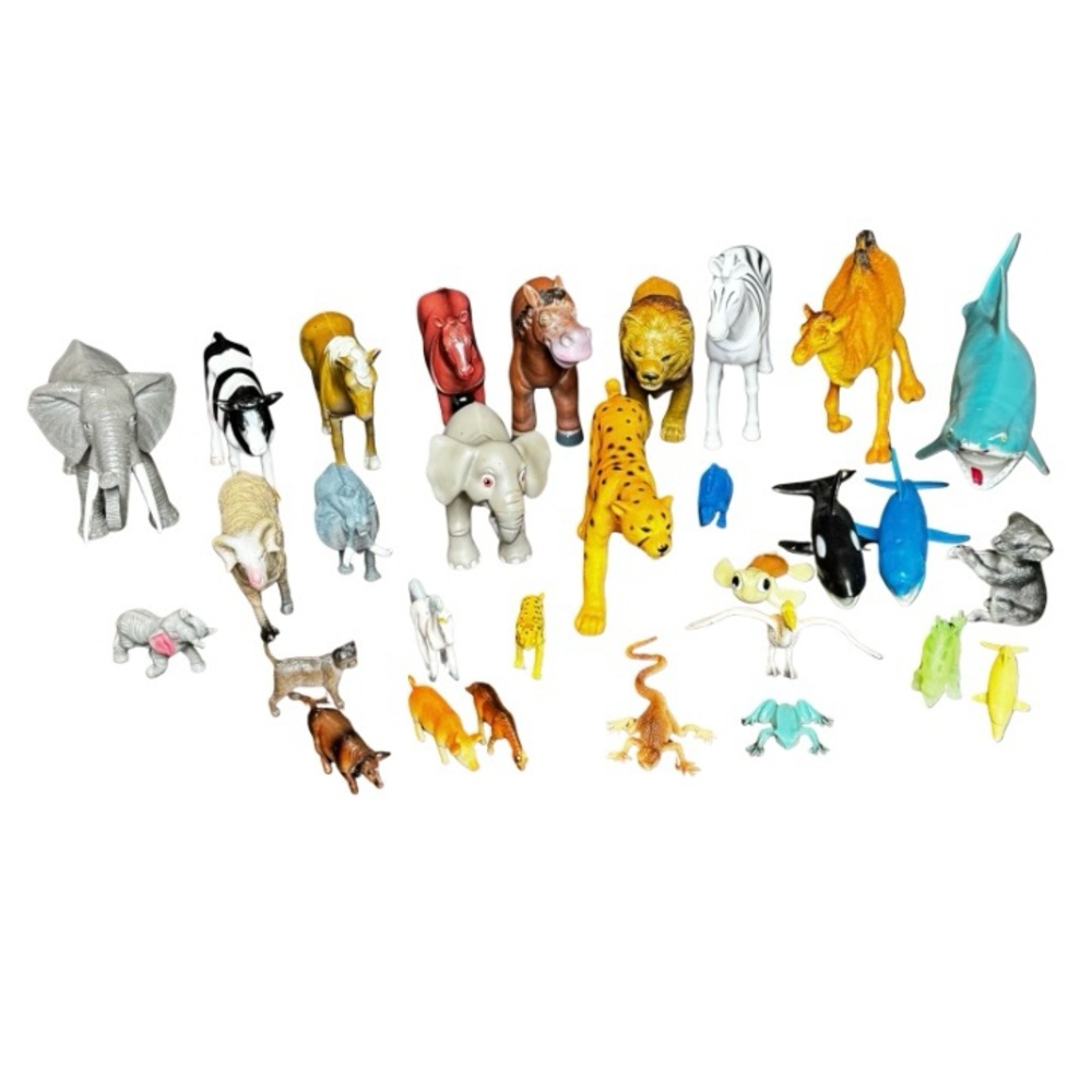 Animals Figures Zebra Elephant Camel Rhino Donkey Sharks Horse Lion Lot of 30+